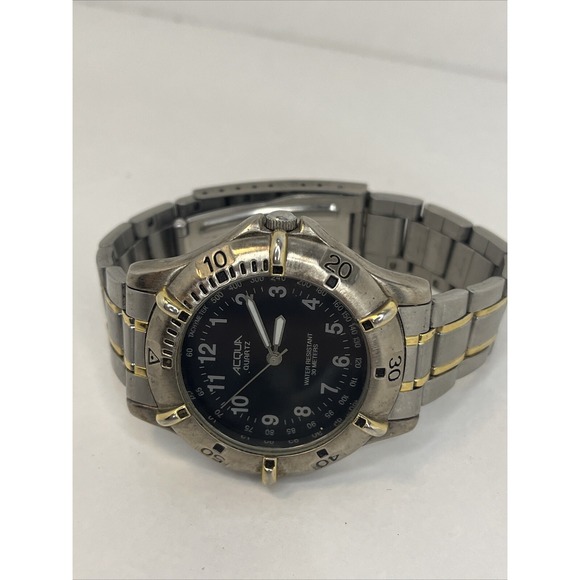 Acqua Men's Quartz Watch 40mm Case Two Tone Band- New Battery - Picture 4 of 8